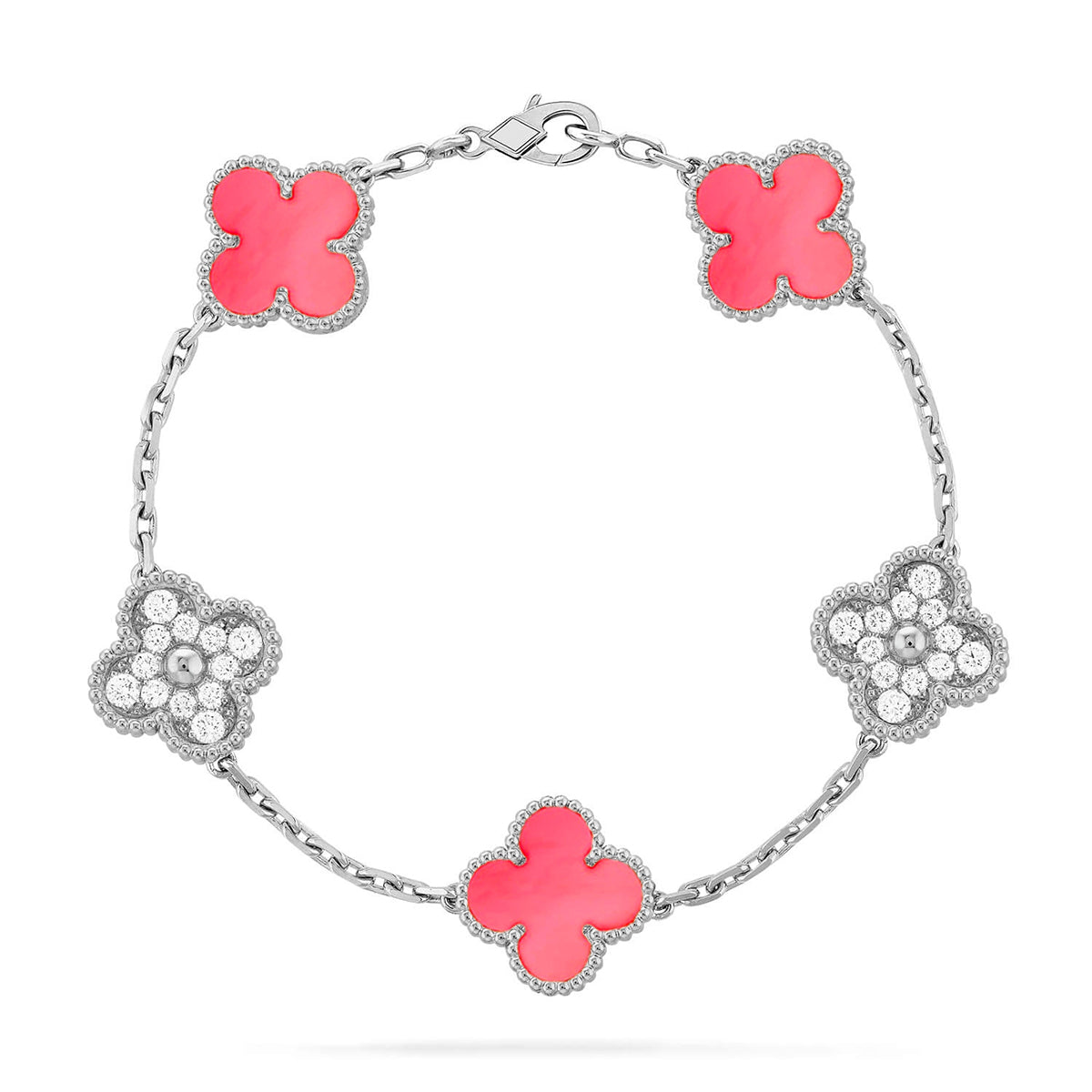 [Resenly Jewelry] CLOVER 5 MOTIFS  PINK MOP BRACELET COLLECTION