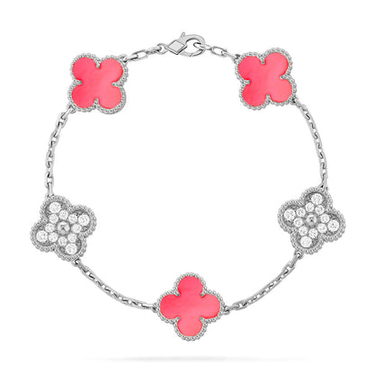 [Resenly Jewelry] CLOVER 5 MOTIFS  PINK MOP BRACELET COLLECTION