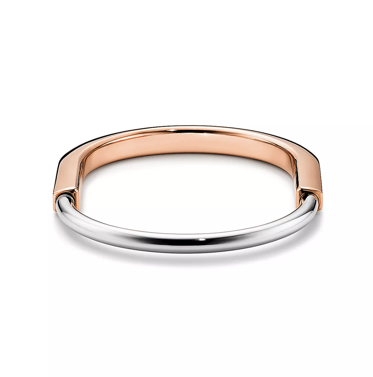 [Resenly Jewelry]LOCK BRACELET ROSE AND WHITE GOLD