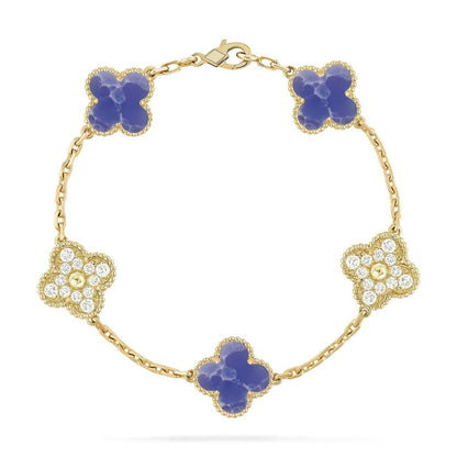 [Resenly Jewelry]CLOVER 5 MOTIF BLUE VEINS BRACELET COLLECTION