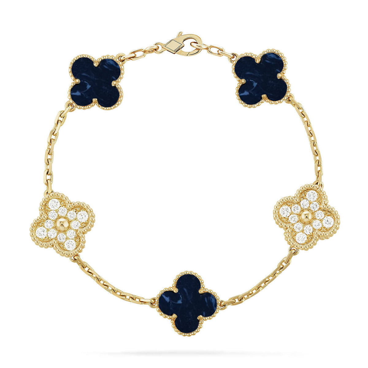[Resenly Jewelry]CLOVER 5 MOTIF PIETERSITE BRACELET COLLECTION