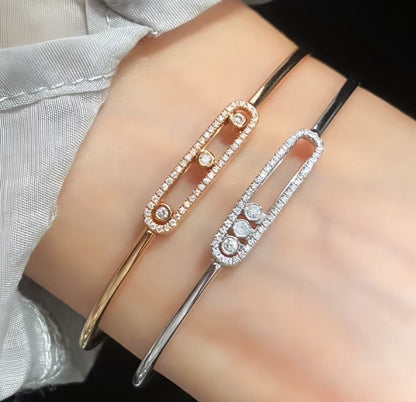 [Resenly Jewelry]Move Pavé Diamond Bangle Bracelet M