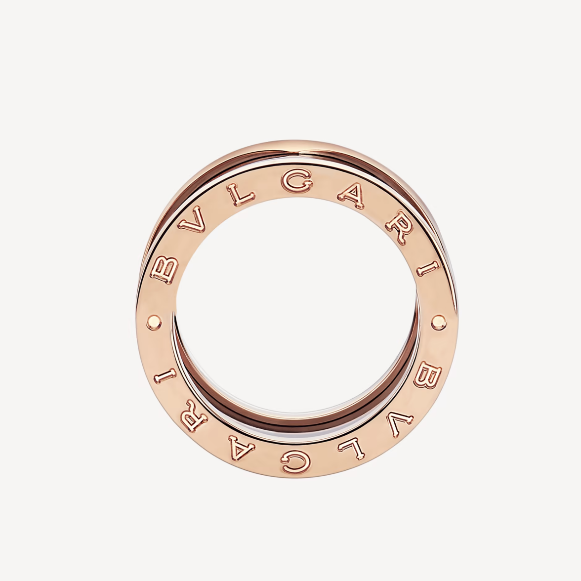 [Resenly Jewelry]ZERO 1 FOUR-BAND LOOPS AND BLACK CERAMIC SPIRAL PINK GOLD RING