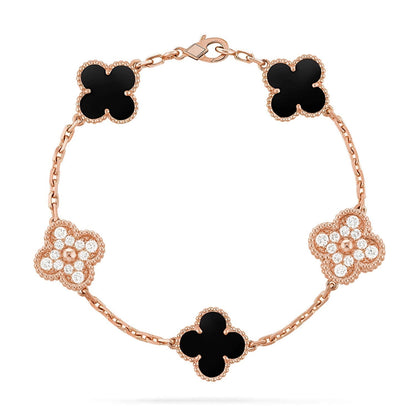 [Resenly Jewelry] CLOVER 5 MOTIF ONYXS BRACELET COLLECTION