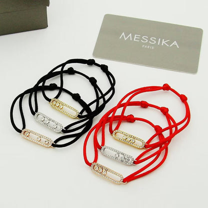 [Resenly Jewelry]Care(Medium-3.5mm) pink cord pavé bracelet