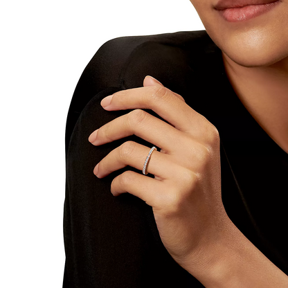 [Resenly Jewelry]LOCK RING PINK GOLD DIAMOND PAVED