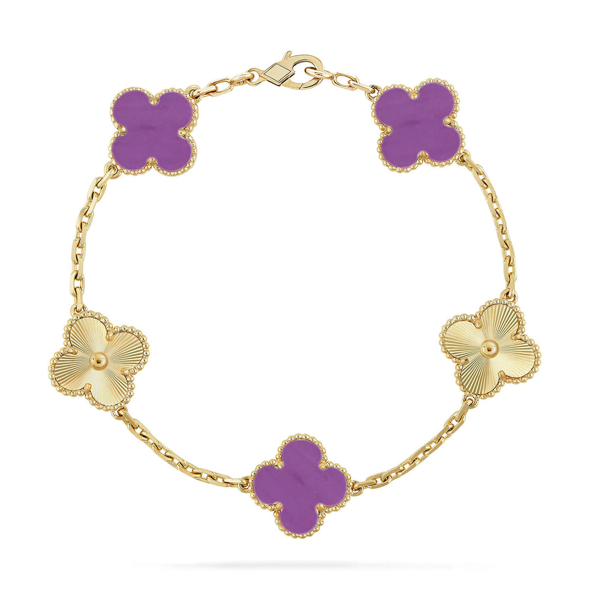 [Resenly Jewelry] CLOVER 5 MOTIF VIOLET BRACELET COLLECTION
