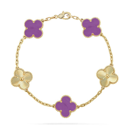 [Resenly Jewelry] CLOVER 5 MOTIF VIOLET BRACELET COLLECTION