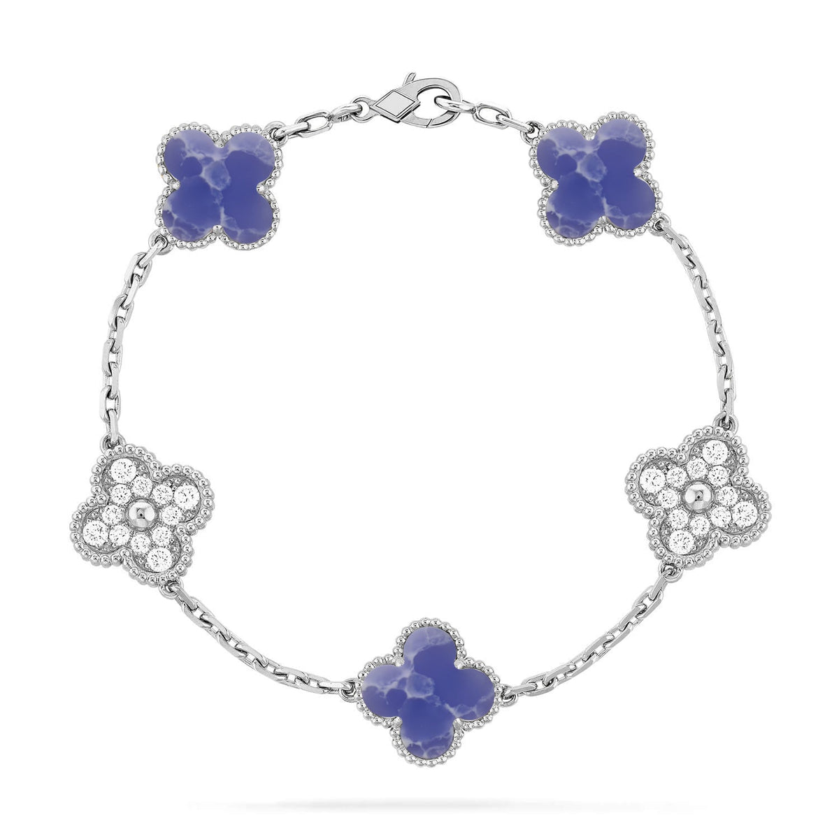 [Resenly Jewelry]CLOVER 5 MOTIF BLUE VEINS BRACELET COLLECTION