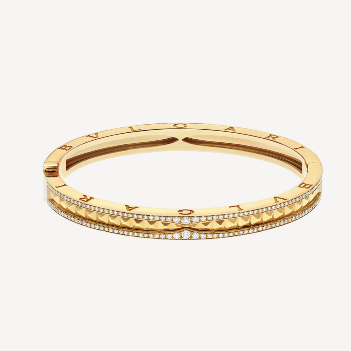 [Resenly Jewelry]ZERO 1 SPIRAL AND PAVED DIAMOND GOLD BRACELET
