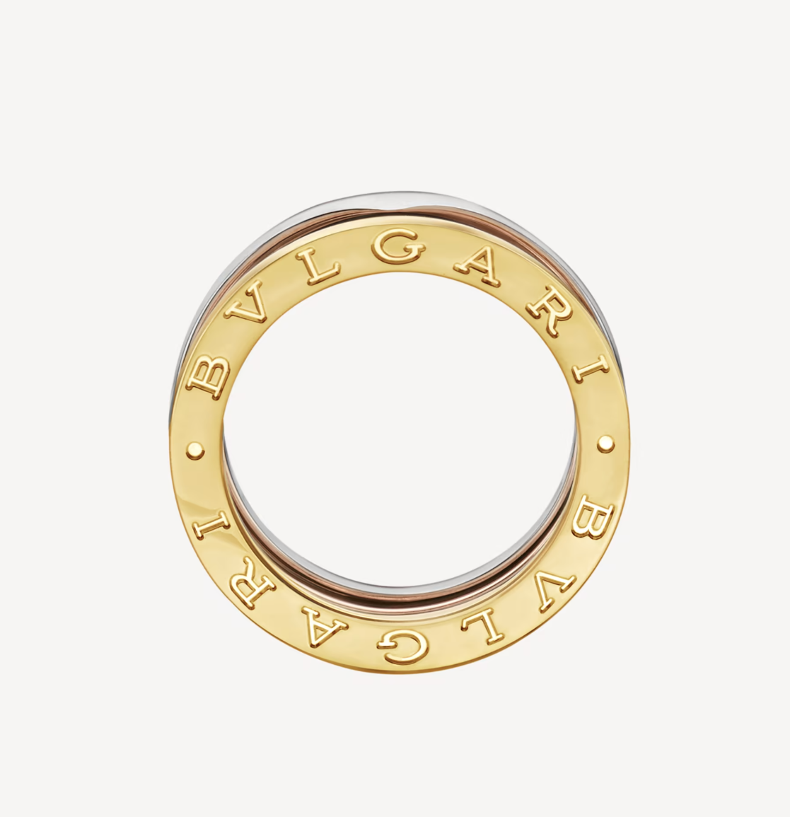 [Resenly Jewelry]ZERO 1 THREE-BAND ROSE WHITE AND YELLOW RING