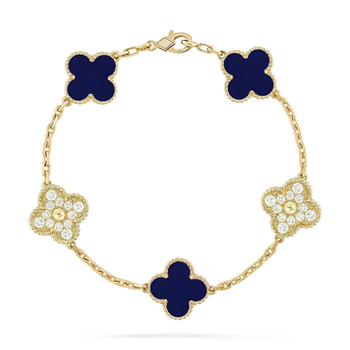 [Resenly Jewelry]CLOVER 5 MOTIF LAPIS LAZULI BRACELET COLLECTION