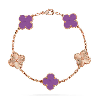 [Resenly Jewelry] CLOVER 5 MOTIF VIOLET BRACELET COLLECTION