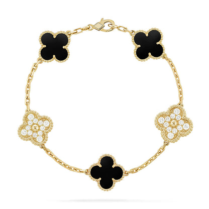 [Resenly Jewelry] CLOVER 5 MOTIF ONYXS BRACELET COLLECTION