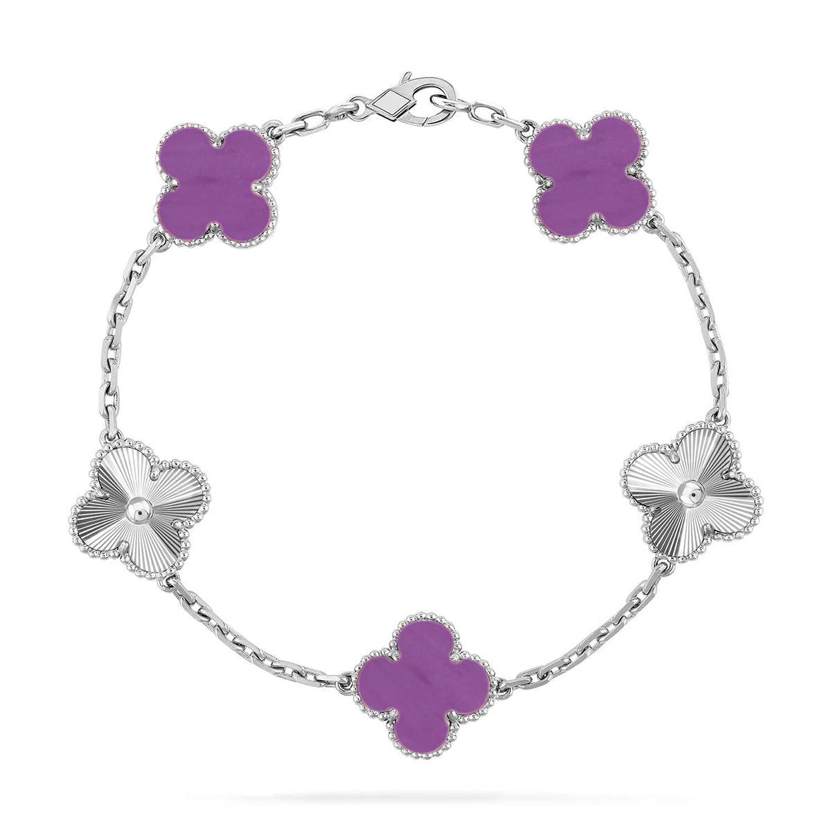 [Resenly Jewelry] CLOVER 5 MOTIF VIOLET BRACELET COLLECTION