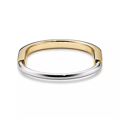 [Resenly Jewelry]LOCK BRACELET YELLOW AND WHITE GOLD