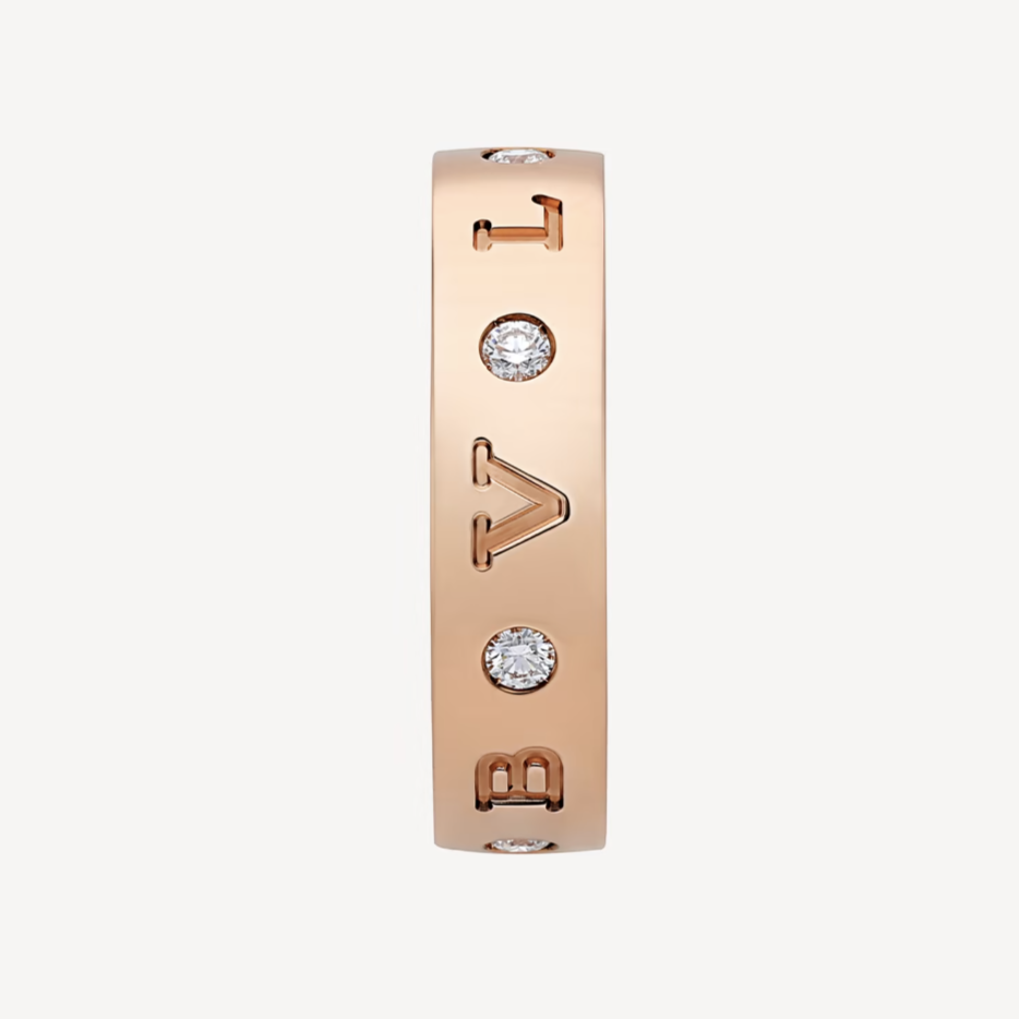 [Resenly Jewelry]ZERO 1 ESSENTIAL PINK GOLD BAND WITH DIAMONDS RING