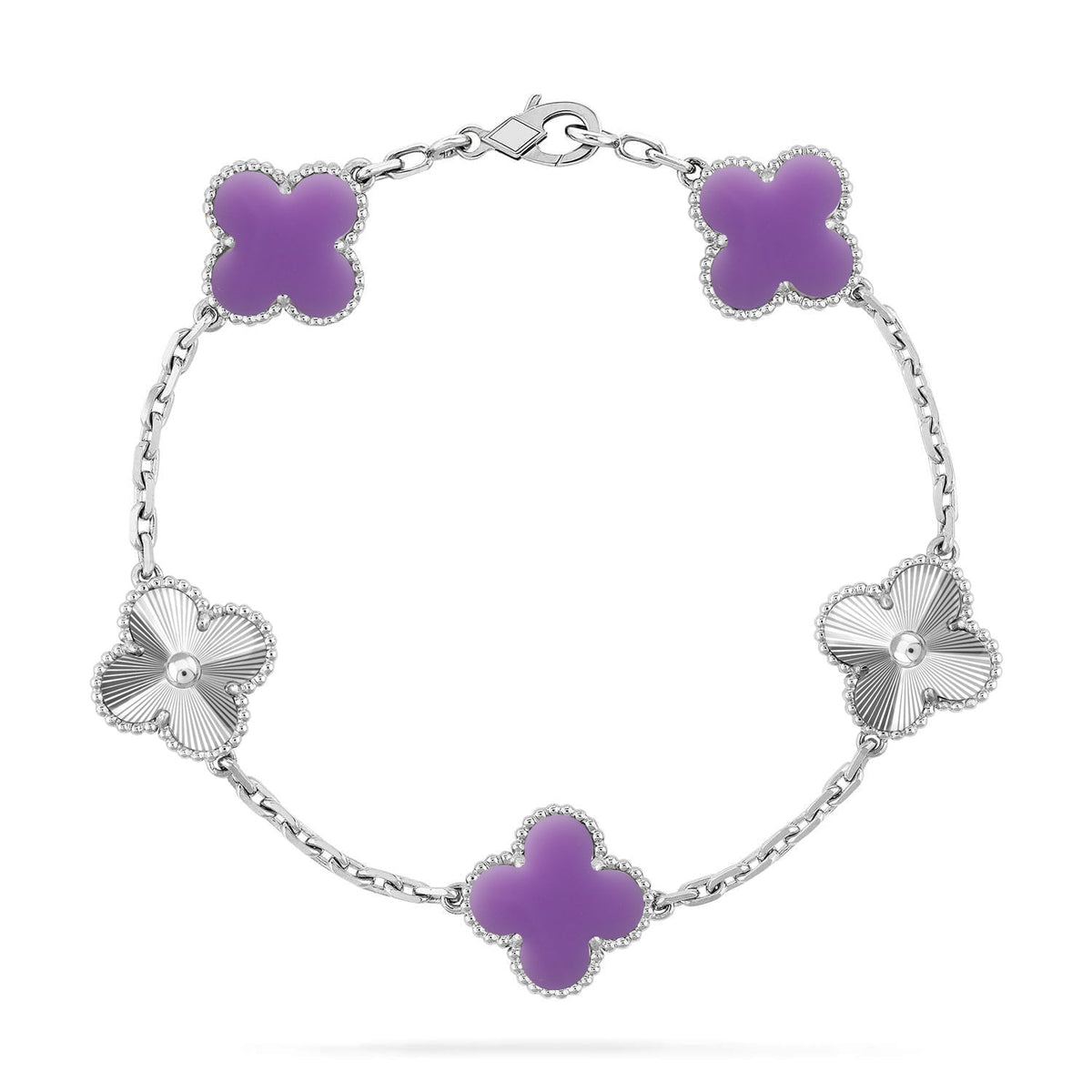 [Resenly Jewelry]CLOVER 5 MOTIF LIGHT PURPLE BRACELET COLLECTION