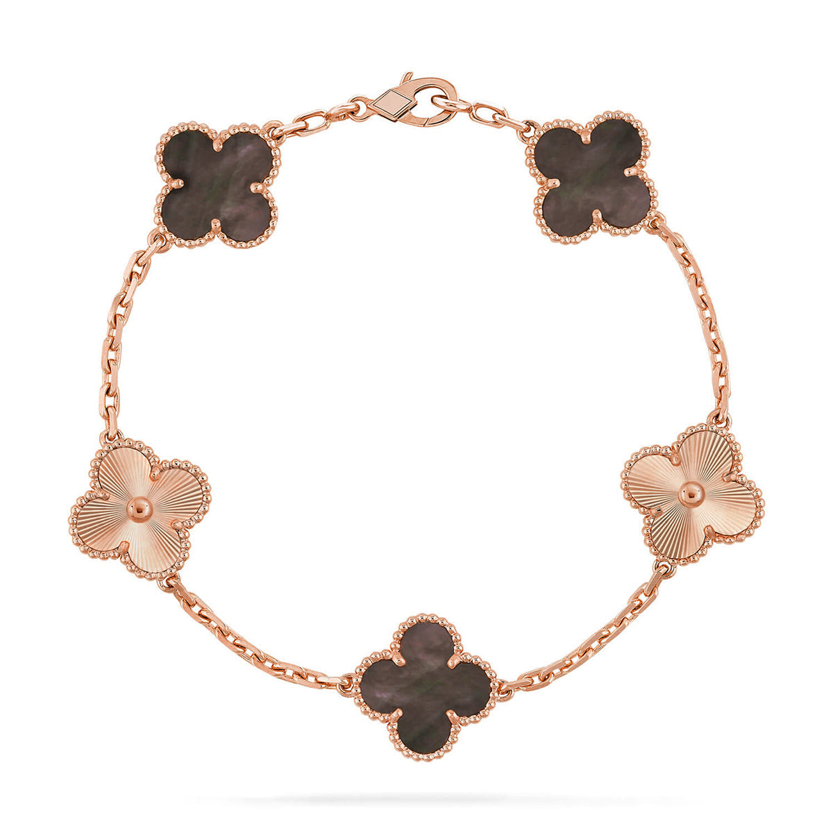 [Resenly Jewelry] CLOVER 5 MOTIF GRAY MOP BRACELET COLLECTION