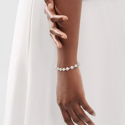 [Resenly Jewelry]PEARL 7-8MM SILVER BRACELET