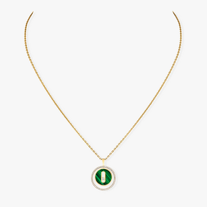 [Resenly Jewelry]LUCKY MOVE 1 DIAMOND MALACHITE GOLD DIAMOND NECKLACE
