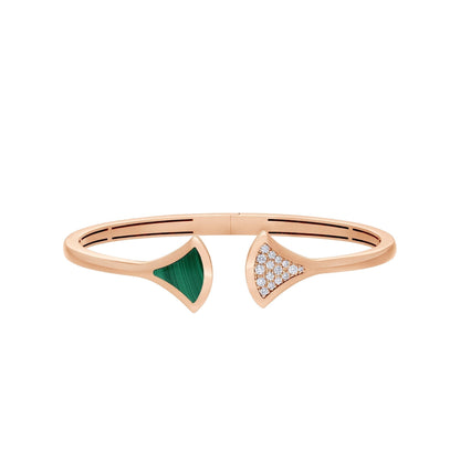 [Resenly Jewelry]DREAM BRACELET OPEN MALACHITE PINK GOLD