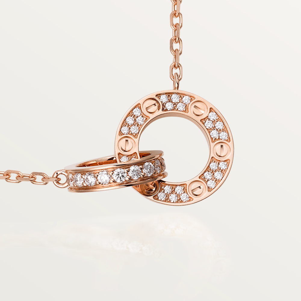 [Resenly Jewelry]LOVE  FULL DIAMOND PENDANT NECKLACE