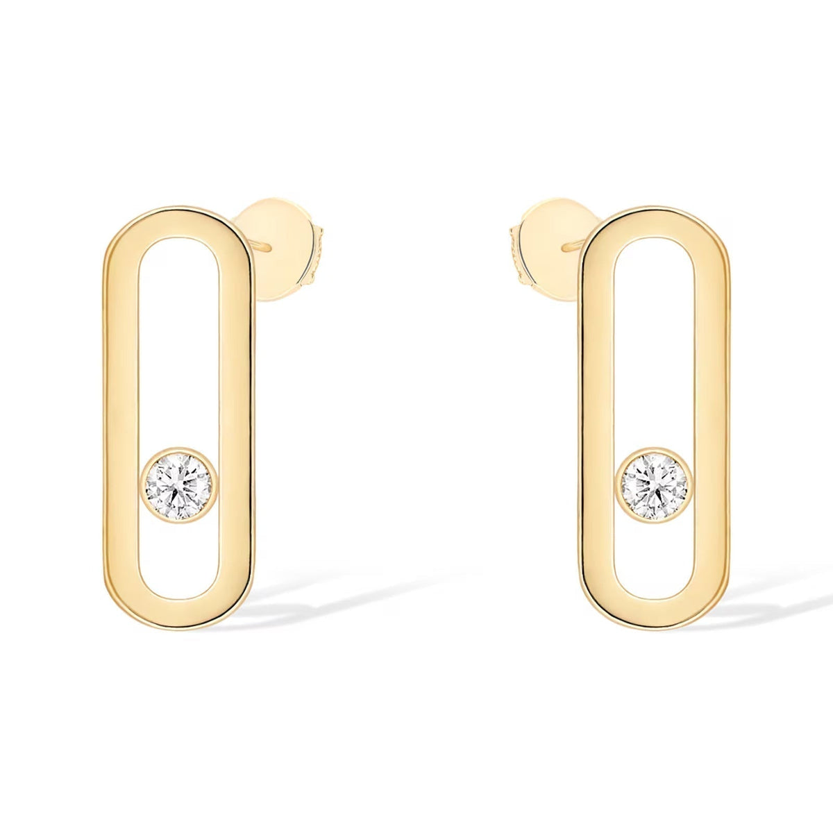 [Resenly Jewelry]MOVE UNO SMALL 1 DIAMOND EARRINGS