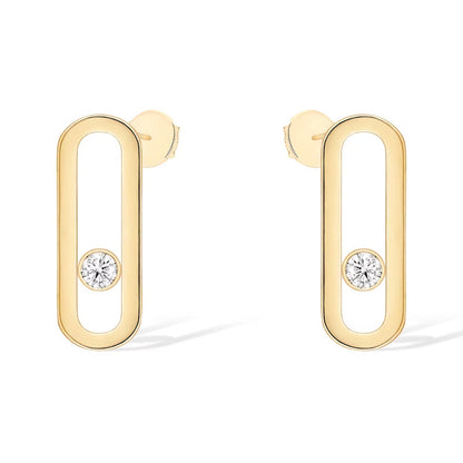 [Resenly Jewelry]MOVE UNO SMALL 1 DIAMOND EARRINGS