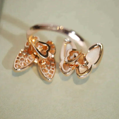 [Resenly Jewelry]TWIN BUTTERFLY DIAMOND MOP RING