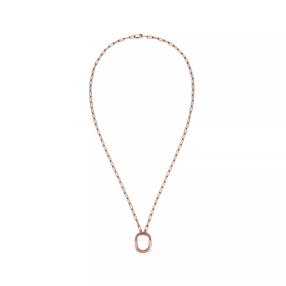 [Resenly Jewelry]LOCK SMALL PENDANT PINK DIAMOND PINK GOLD NECKLACE
