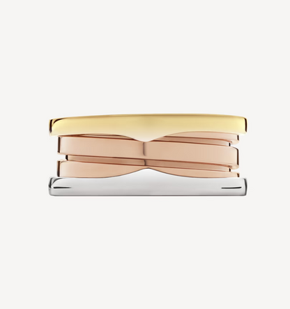 [Resenly Jewelry]ZERO 1 THREE-BAND ROSE WHITE AND YELLOW RING