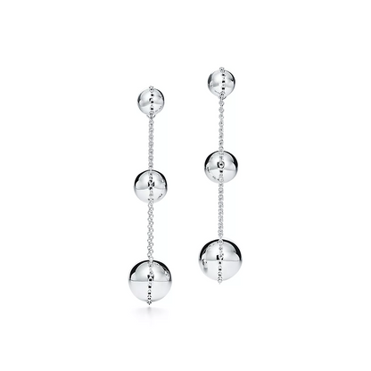 [Resenly Jewelry]TRIPLE DROP SILVER EARRINGS
