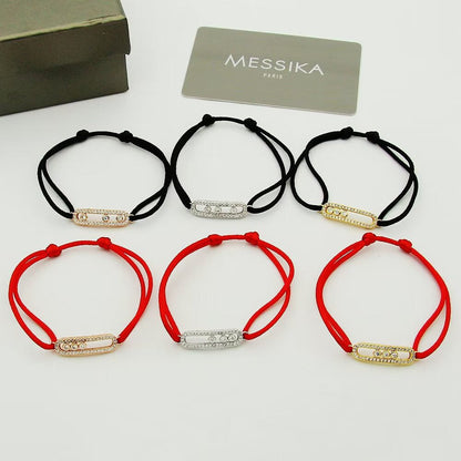 [Resenly Jewelry]Care(Medium-3.5mm) pink cord pavé bracelet