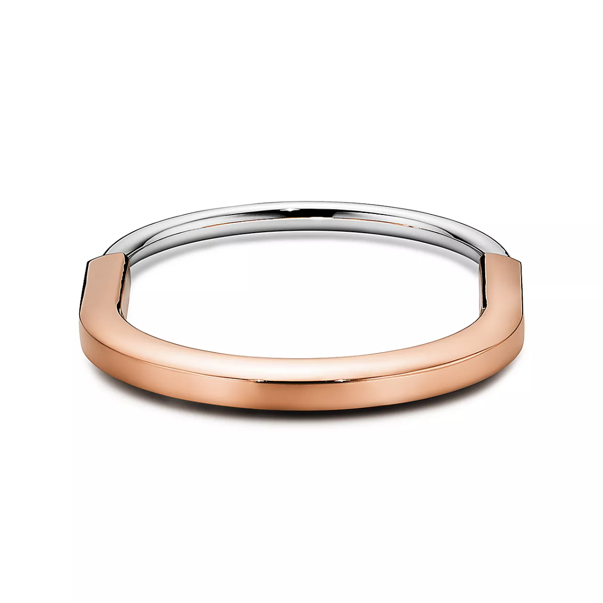 [Resenly Jewelry]LOCK BRACELET ROSE AND WHITE GOLD