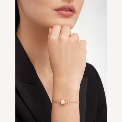 [Resenly Jewelry]ZERO 1 SOFT PINK GOLD AND WHITE CERAMIC BRACELET