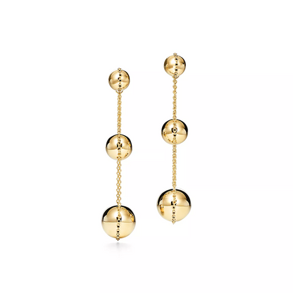 [Resenly Jewelry]TRIPLE DROP GOLD EARRINGS