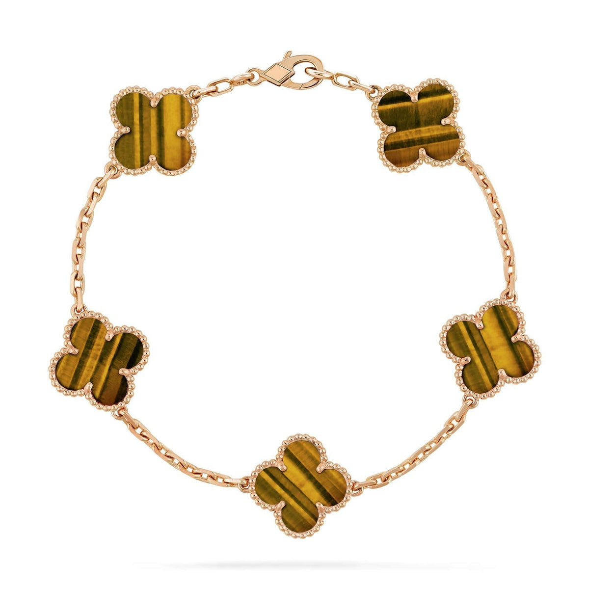 [Resenly Jewelry] CLOVER 5 MOTIFS TIGER EYE BRACELET COLLECTION