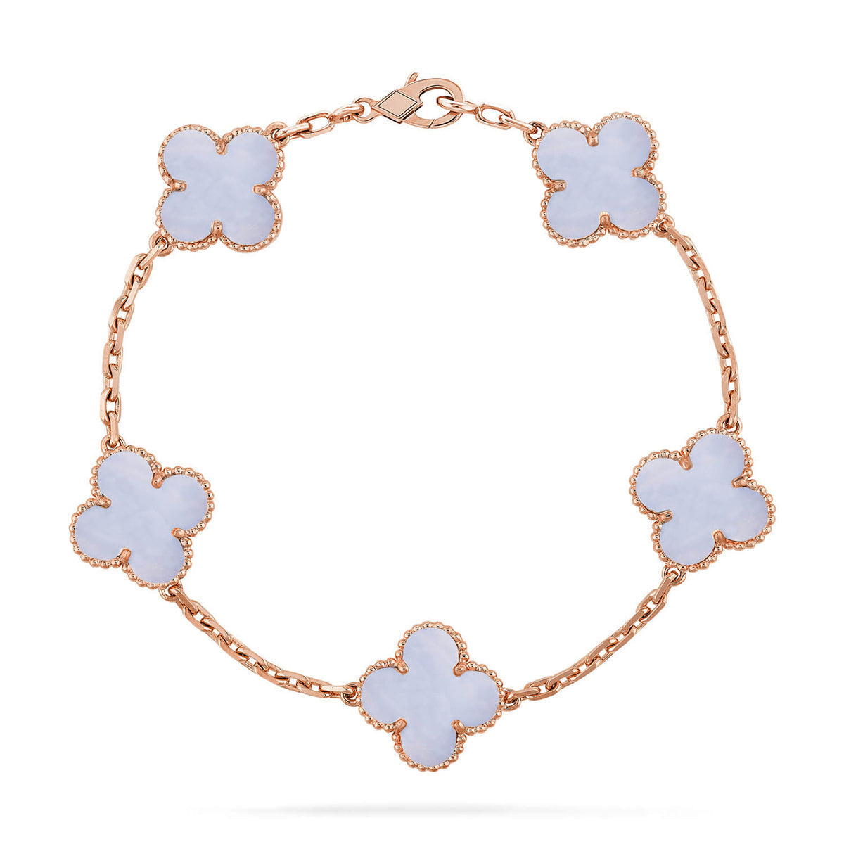 [Resenly Jewelry] CLOVER 5 MOTIF PURPLE CHALCEDONY BRACELET COLLECTION