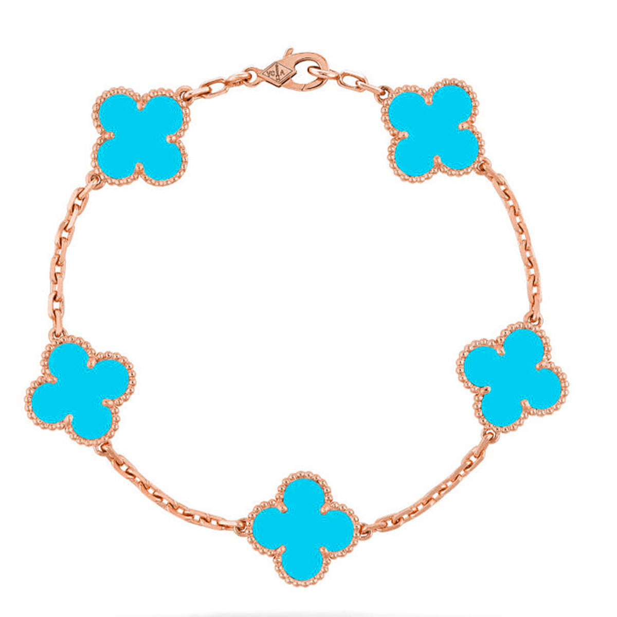 [Resenly Jewelry] CLOVER 5 MOTIF TURQUOISE BRACELET COLLECTION