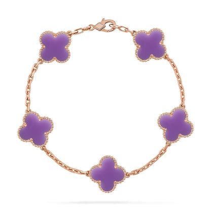 [Resenly Jewelry]CLOVER 5 MOTIF LIGHT PURPLE BRACELET COLLECTION