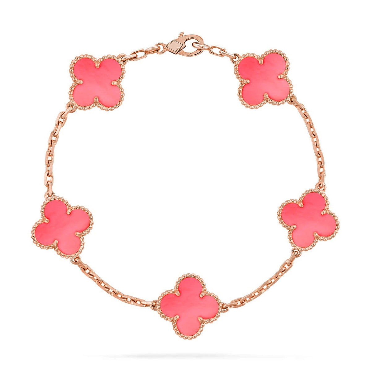 [Resenly Jewelry] CLOVER 5 MOTIFS  PINK MOP BRACELET COLLECTION