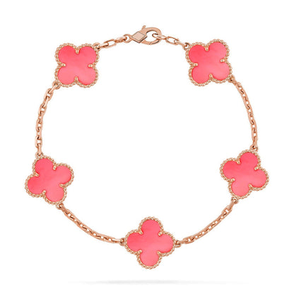 [Resenly Jewelry] CLOVER 5 MOTIFS  PINK MOP BRACELET COLLECTION