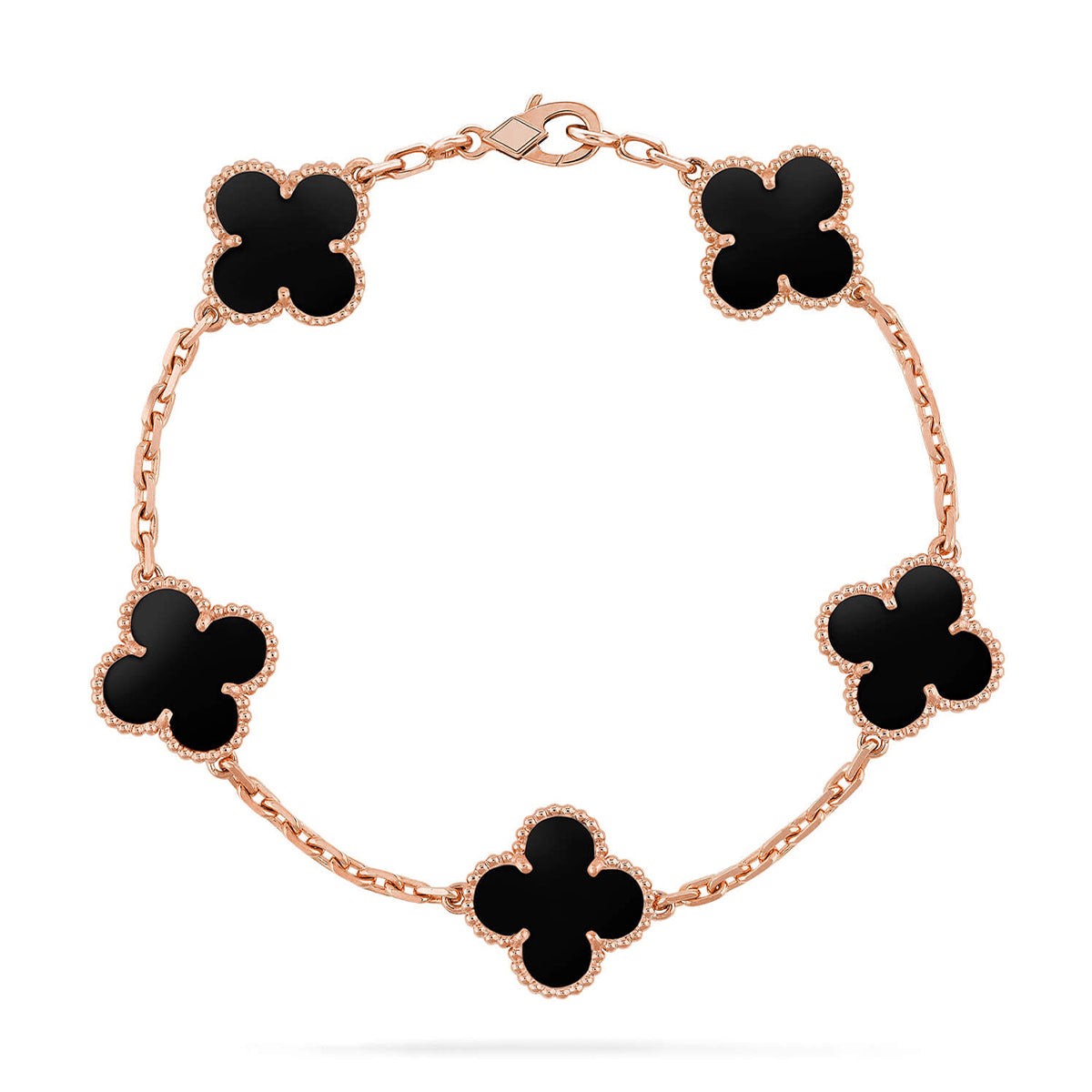 [Resenly Jewelry] CLOVER 5 MOTIF ONYXS BRACELET COLLECTION