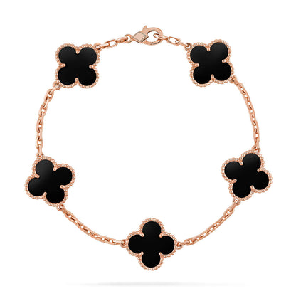 [Resenly Jewelry] CLOVER 5 MOTIF ONYXS BRACELET COLLECTION