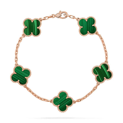 [Resenly Jewelry] CLOVER 5 MOTIF MALACHITE BRACELET COLLECTION