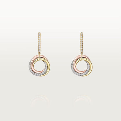 [Resenly Jewelry]TRINITY HALF DIAMOND  EARRINGS