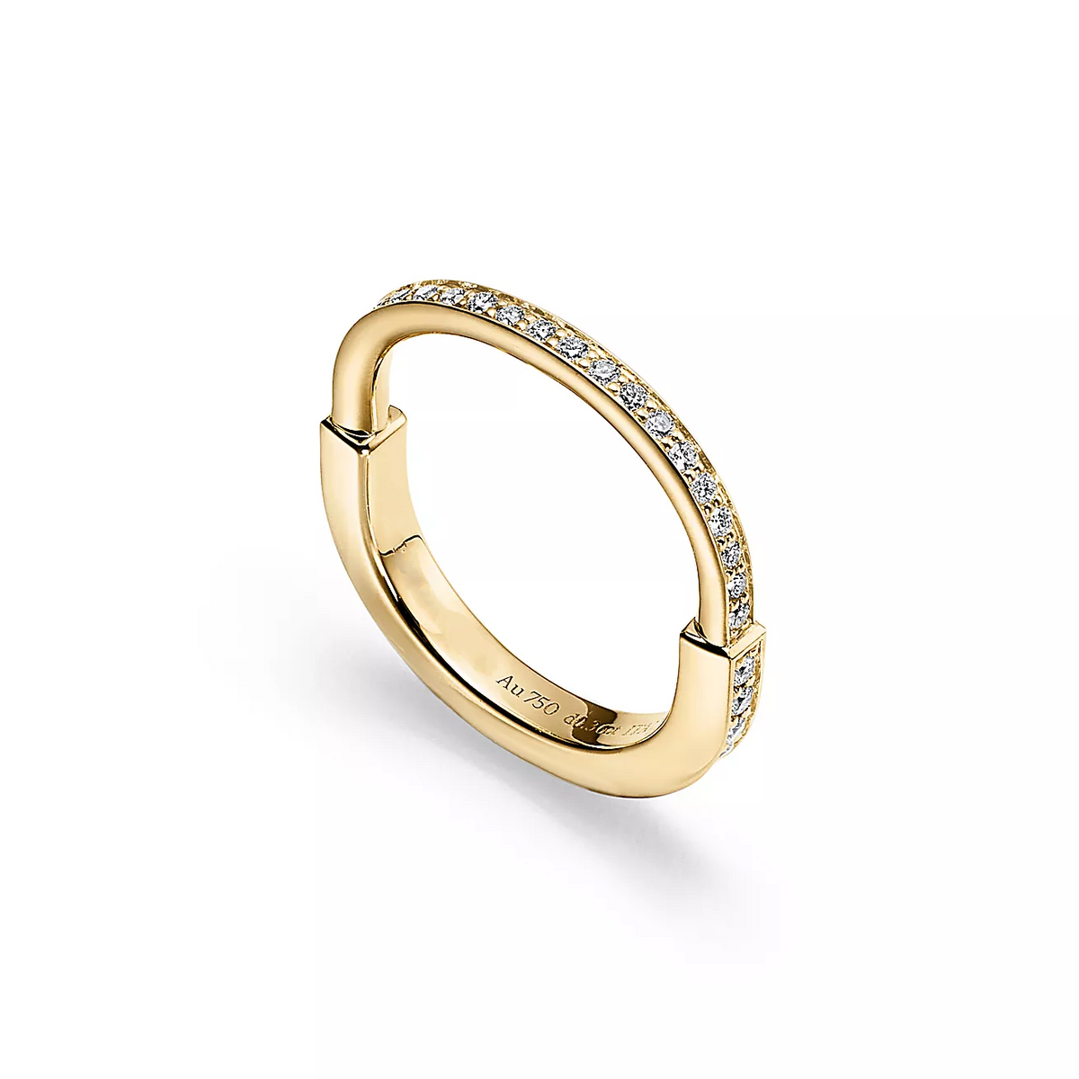 [Resenly Jewelry]LOCK RING GOLD DIAMOND PAVED