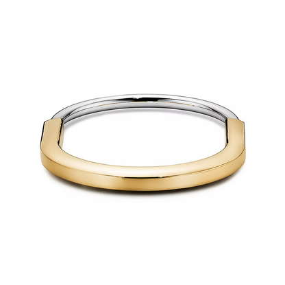 [Resenly Jewelry]LOCK BRACELET YELLOW AND WHITE GOLD