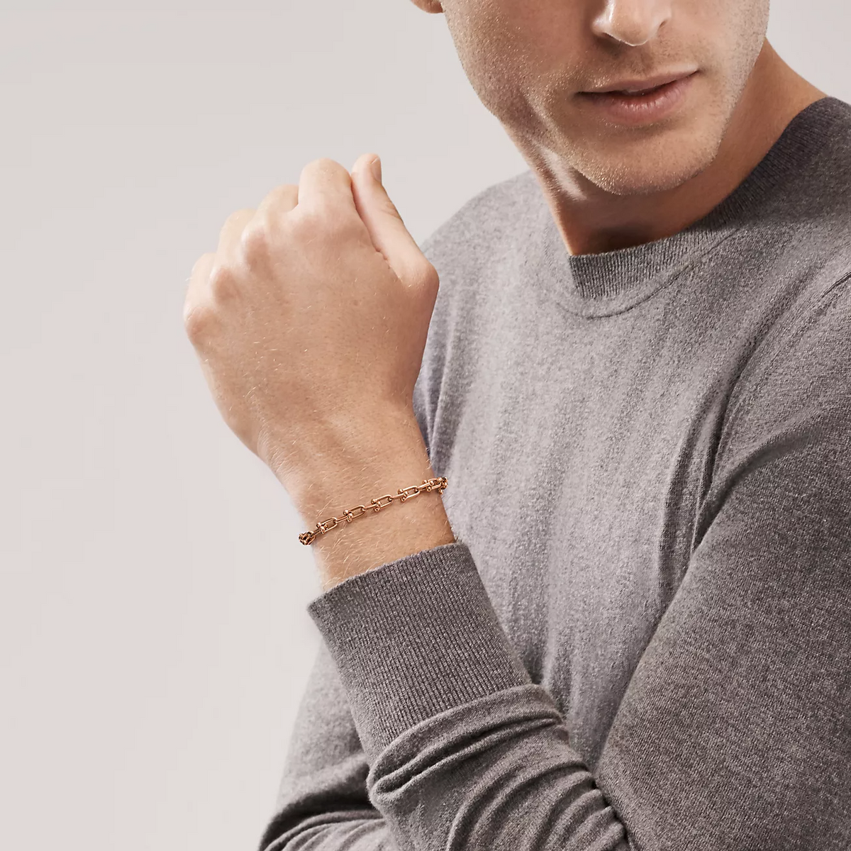 [Resenly Jewelry]HARDWEAR SMALL LINK 26 MOTIF PINK GOLD BRACELET